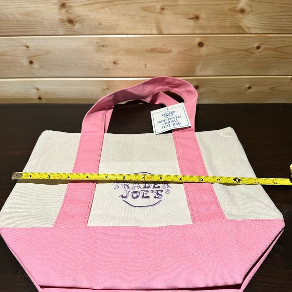 BNWT 2026 large lavender Trader Joe’s canvas tote & matching mini pink pastel - Picture 4 of 5